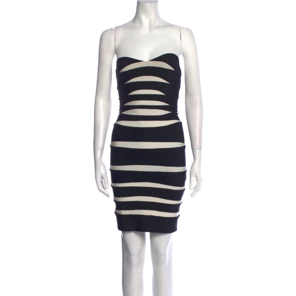 Black and White Striped Women's Skirt